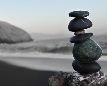 cairn by the shore