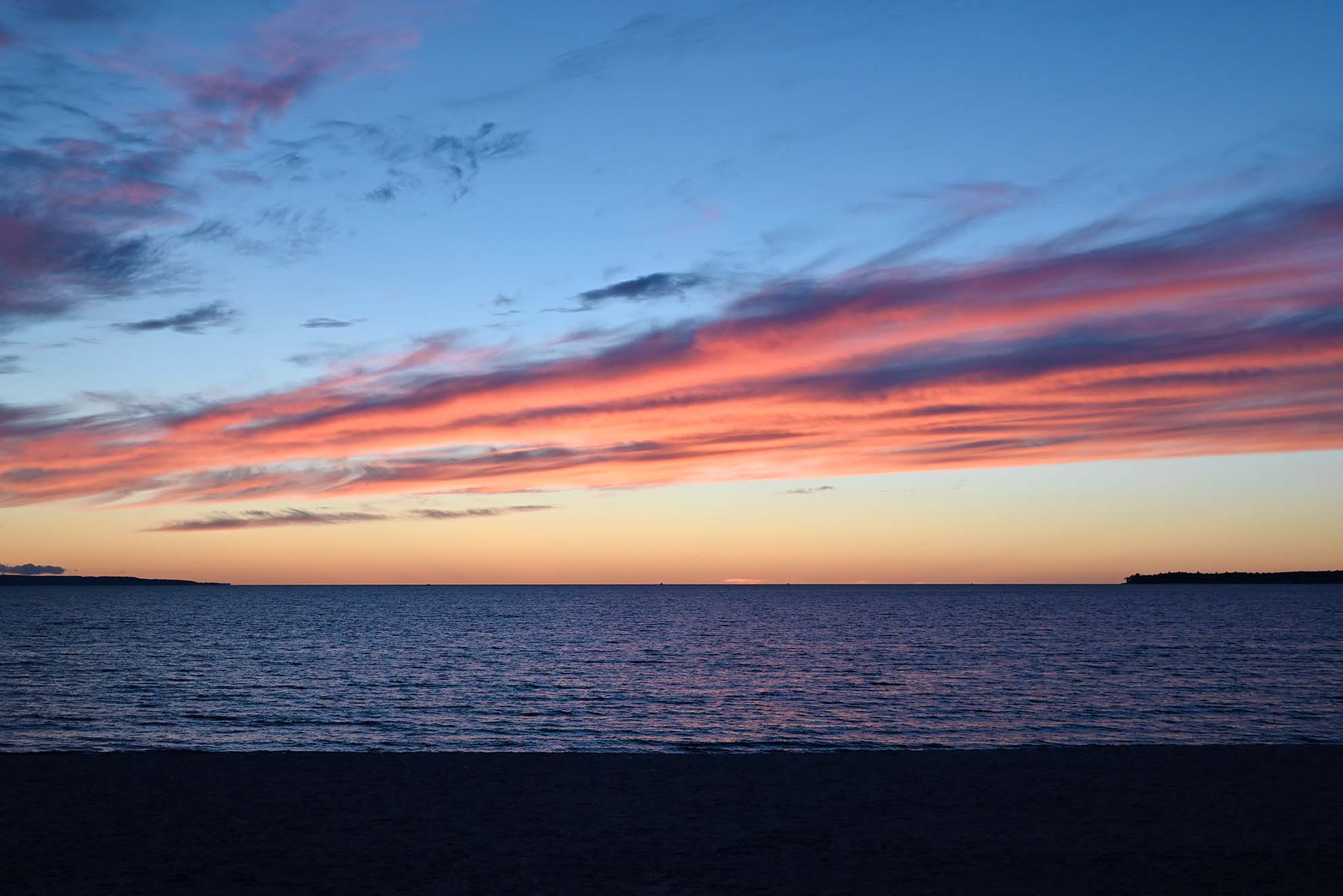 sunset over Little Traverse Bay, Lake Michigan
