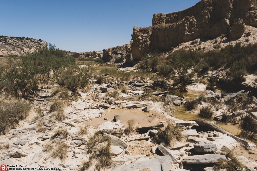 A hot desert landscape.